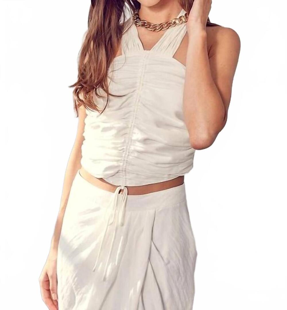 NEW DO+BE woven crop top in ivory